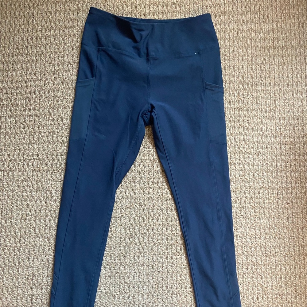 Blue Leggings | Athletic Womens Trendy Summer Workout Stretchy Lightweight Y2K
